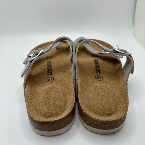 CUSHIONAIRE Women's Cork Footbed Sandal With +Comfort 6 SILVER - Picture 4 of 7